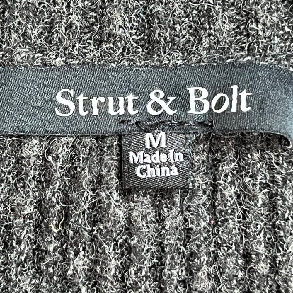 Strut & Bolt Gray V-Neck Sleeve Stripe Sweater Size Medium - Picture 5 of 6
